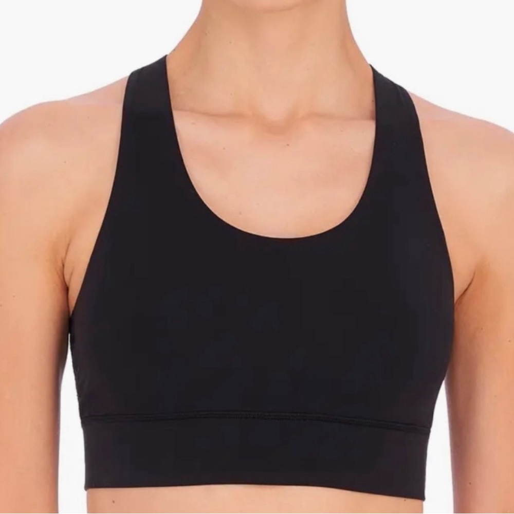 NWT - Natori - Black Bliss Femme Lace Racer Back Bralette Bra - Wirefree